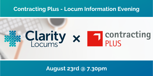 Contracting Plus Locum Information Evening on August 23rd at 7:30pm